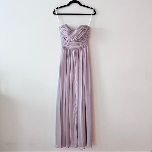 Dessy Collection Style 2896 Strapless Chiffon Bridesmaid Dress in Suede Rose - Picture 3 of 9